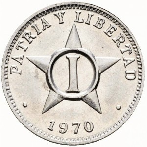 Реверс монеты Куба, 1 сентаво, 1963-1982