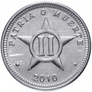 Реверс монеты Куба, 2 сентаво, 1983-2010