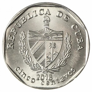Аверс монеты Куба, 5 сентаво, 1994-2018