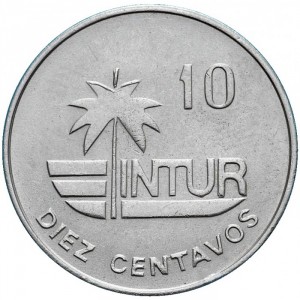 Реверс монеты Куба, 10 сентаво, 1981