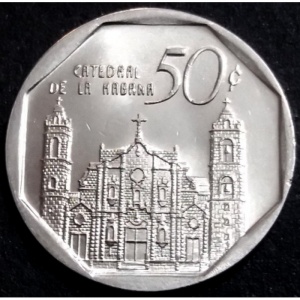 Реверс монеты Куба, 50 сентаво, 1994-2018
