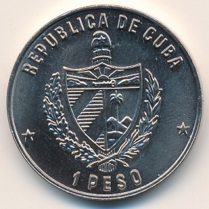 Аверс монеты Куба, 1 песо, 1977, Игнасио Аграмонте
