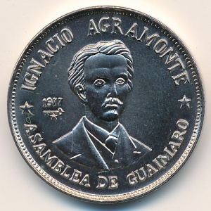 Реверс монеты Куба, 1 песо, 1977, Игнасио Аграмонте