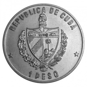 Аверс монеты Куба, 1 песо, 1983, XIV зимние Олимпийские игры, Сараево 1984 - Хоккей