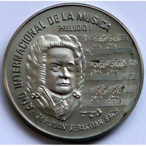 Реверс монеты Куба, 1 песо, 1985, Всемирный год музыки