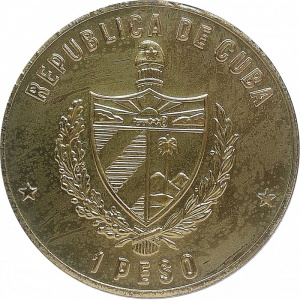 Аверс монеты Куба, 1 песо, 1988, Хосе Марти /Patria y Libertad/