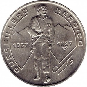 Реверс монеты Куба, 1 песо, 1997, 30 лет со дня смерти Эрнесто Че Гевары /в полный рост/