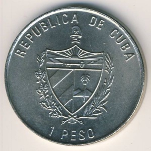Аверс монеты Куба, 1 песо, 2000, Новое тысячелетие - Голубь