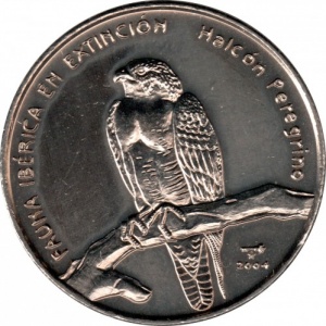 Реверс монеты Куба, 1 песо, 2004, Иберийская фауна - Сапсан