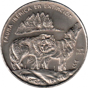 Реверс монеты Куба, 1 песо, 2004, Иберийская фауна - Волк