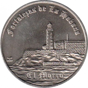 Реверс монеты Куба, 1 песо, 2007, Крепости Гаваны - Эль-Морро