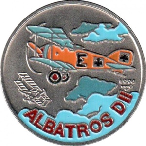 Реверс монеты Куба, 1 песо, 1994, Известные самолёты - Albatros D.II