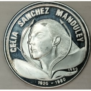 Реверс монеты Куба, 10 песо, 1990, 70 лет со дня рождения Селии Санчес Мандулей