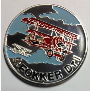 Реверс монеты Куба, 10 песо, 1994, Известные самолёты - Fokker Dr.I
