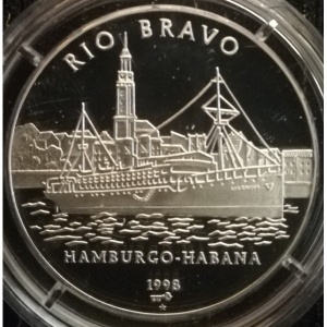 Реверс монеты Куба, 10 песо, 1998, Rio Bravo