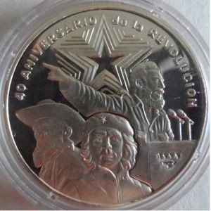 Реверс монеты Куба, 10 песо, 1999, 40 лет Революции