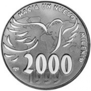 Реверс монеты Куба, 10 песо, 2000, Новое тысячелетие - Голубь