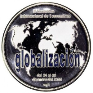 Реверс монеты Куба, 10 песо, 2000, Конференция по глобализации