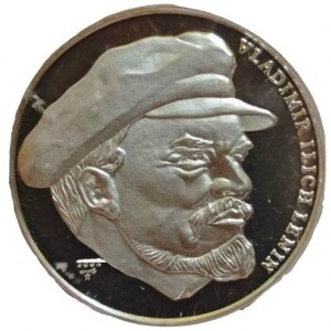 Реверс монеты Куба, 10 песо, 2002, Вожди мирового пролетариата - Владимир Ленин