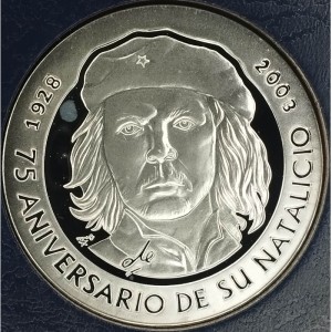 Реверс монеты Куба, 10 песо, 2003, 75 лет со дня рождения Эрнесто Че Гевара