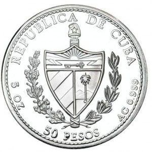Аверс монеты Куба, 50 песо, 1991, 500 лет открытию Америки - Королева Хуана I