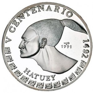 Реверс монеты Куба, 50 песо, 1991, 500 лет открытию Америки - Атуэй