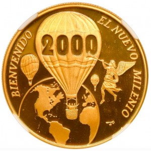 Реверс монеты Куба, 50 песо, 2000, Новое тысячелетие - Аэростат
