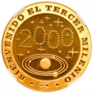 Реверс монеты Куба, 50 песо, 2000, Новое тысячелетие - Космос
