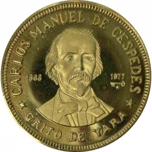 Реверс монеты Куба, 100 песо, 1977, Карлос Мануэль де Сеспедес