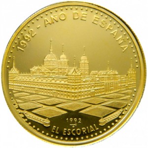 Реверс монеты Куба, 100 песо, 1992, Год Испании - Эскориал