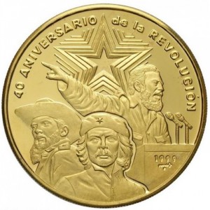Реверс монеты Куба, 100 песо, 1999, 40 лет Революции