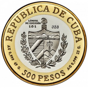 Аверс монеты Куба, 500 песо, 2000, Эрнесто Че Гевара