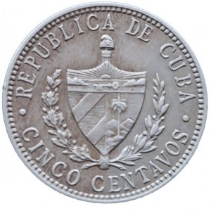 Аверс монеты Куба, 5 сентаво, 1915-1920