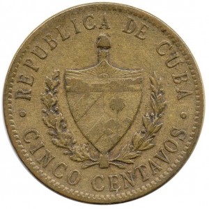 Аверс монеты Куба, 5 сентаво, 1943