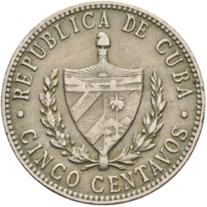 Аверс монеты Куба, 5 сентаво, 1946-1961