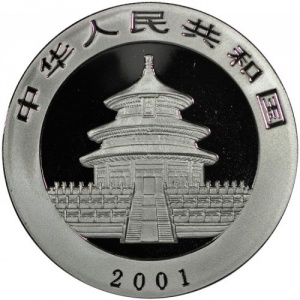 Аверс монеты Китай, 10 юань, 2001-2002, Панда
