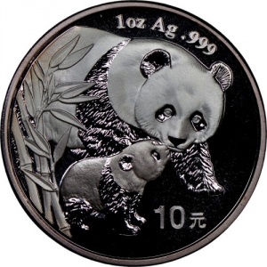 Реверс монеты Китай, 10 юань, 2004, Панда
