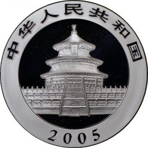 Аверс монеты Китай, 10 юань, 2005, Панда