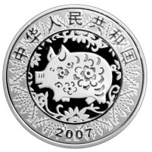 Аверс монеты Китай, 10 юань, 2007, Год свиньи