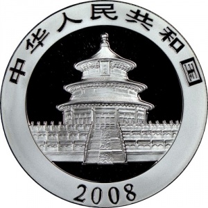 Аверс монеты Китай, 10 юань, 2008, Панда