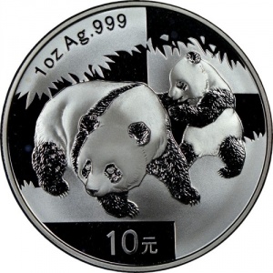 Реверс монеты Китай, 10 юань, 2008, Панда