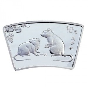 Реверс монеты Китай, 10 юань, 2008, Год крысы /кольцевой сектор/