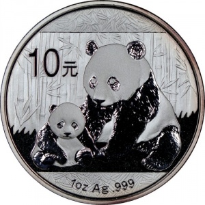 Реверс монеты Китай, 10 юань, 2012, Панда
