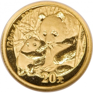 Реверс монеты Китай, 20 юань, 2005, Панда