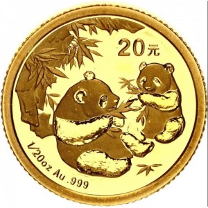 Реверс монеты Китай, 20 юань, 2006, Панда