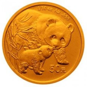 Реверс монеты Китай, 50 юань, 2004, Панда