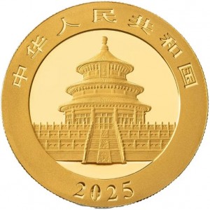 Аверс монеты Китай, 50 юань, 2025, Панда