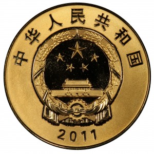 Аверс монеты Китай, 100 юань, 2011, 60 лет мирному освобождению Тибета