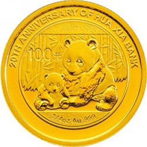 Реверс монеты Китай, 100 юань, 2012, 20 лет Huaxia Bank