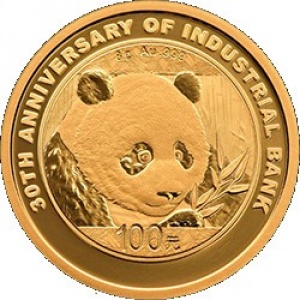 Реверс монеты Китай, 100 юань, 2018, Панда /30th ANNIVERSARY OF INDUSTRIAL BANK/